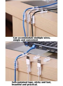 ZCM-HAPPY 48-Piece Set of Self-Adhesive Cable Clips without Punching, Suitable for Data Cables, Network Cables, Mouse Cables, etc.  - Image 4