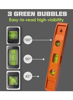 Imaashi Imaashi 9 inch Plastic Shockproof High Visibility Precision Magnetic Bubble Level Spirit Level with 3 Vials 4590180Degrees Suitable For Construction Carpenter Craftsman Random Color  - Image 4