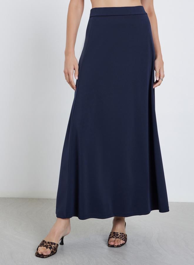 Styli Solid Knit A-Line Maxi Skirt - Image 2
