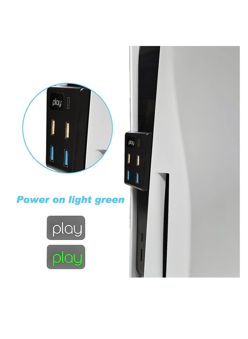 Excefore USB Splitter for PS5, High-Speed Data Transfer Splitter Adapter, Excefore for PS5 USB Hub with 2 USB 2.0 Port, 2 USB 3.0 Port, 1 Type C Port for Playstation 5 USB Hub - Image 2