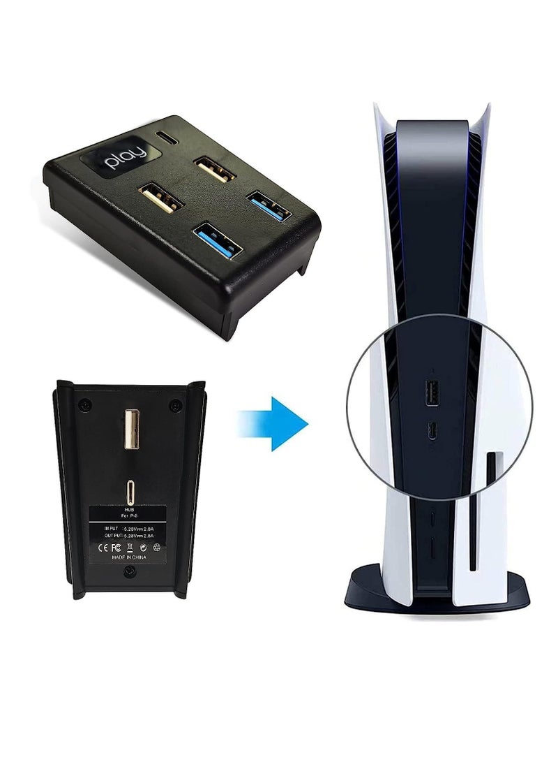 Excefore USB Splitter for PS5, High-Speed Data Transfer Splitter Adapter, Excefore for PS5 USB Hub with 2 USB 2.0 Port, 2 USB 3.0 Port, 1 Type C Port for Playstation 5 USB Hub - Image 3