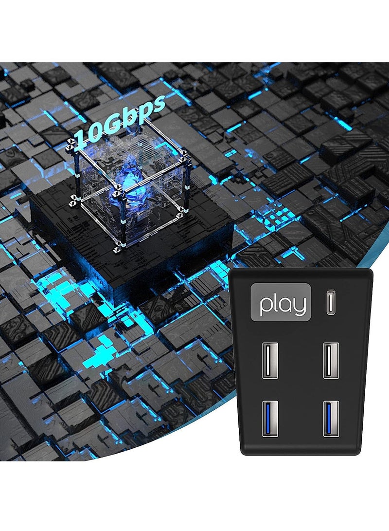 Excefore USB Splitter for PS5, High-Speed Data Transfer Splitter Adapter, Excefore for PS5 USB Hub with 2 USB 2.0 Port, 2 USB 3.0 Port, 1 Type C Port for Playstation 5 USB Hub - Image 5