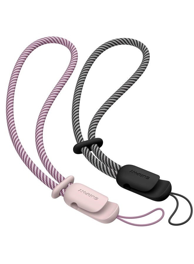 SURPHY 2 Pack Lanyard, Phone Strap, Adjustable Lanyard with Two-Color Braided, Wrist Strap for Airpods, Case, Camera Cell - Image 1