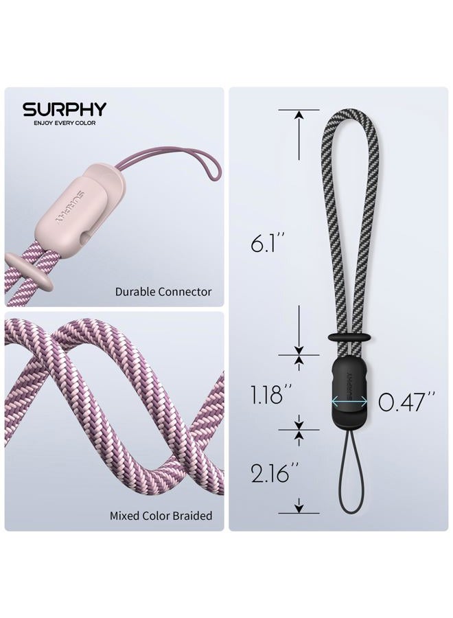 SURPHY 2 Pack Lanyard, Phone Strap, Adjustable Lanyard with Two-Color Braided, Wrist Strap for Airpods, Case, Camera Cell - Image 3