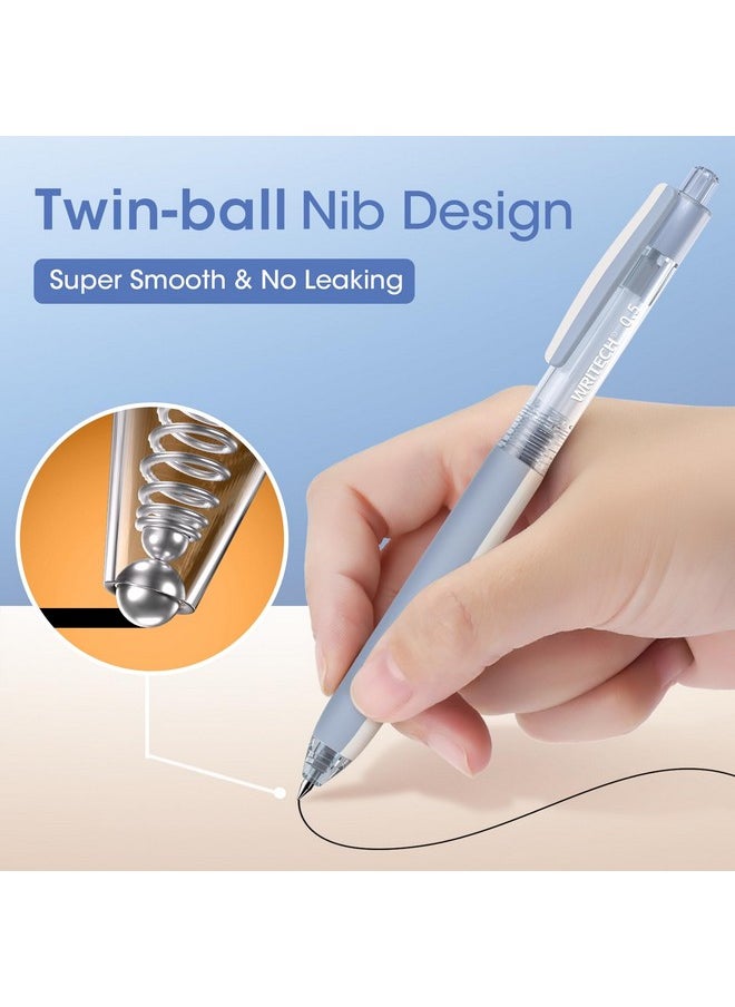 WRITECH Retractable Gel Ink Pens 8Ct Black Ink 0.5Mm Extra Fine Point Tip Click Pen For Smooth Writing Journaling Drawing Note Taking Sketching No Bleed & Smear & Smudge Double Colors Duetgrip  - Image 4