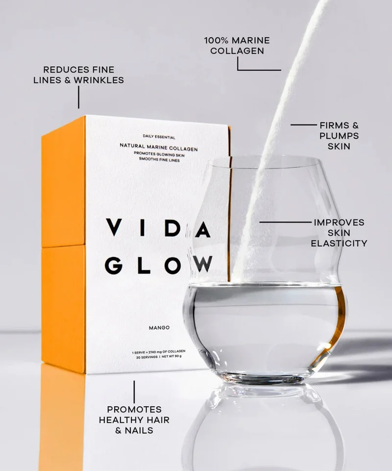 Vida GLOW Natural Marine Collagen Sachets Mango