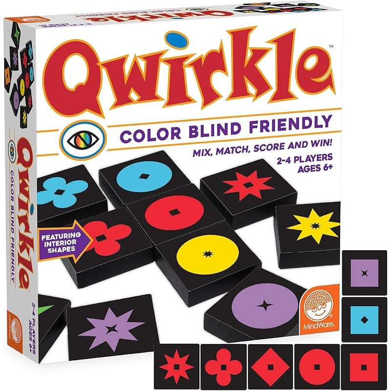 Mindware Qwirkle Color Blind Friendly Family Game Game for Kids and Adults - Fun Family Game Night Game for Concentration and Visual-Thinking Skills - Ages 6+ - Image 1