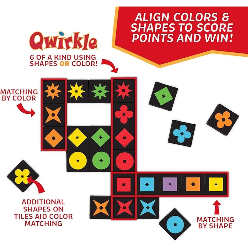 Mindware Qwirkle Color Blind Friendly Family Game Game for Kids and Adults - Fun Family Game Night Game for Concentration and Visual-Thinking Skills - Ages 6+ - Image 3