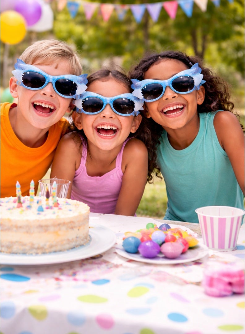 Party Time Shark Party Glasses for Kids Blue 1 Pc - Image 3