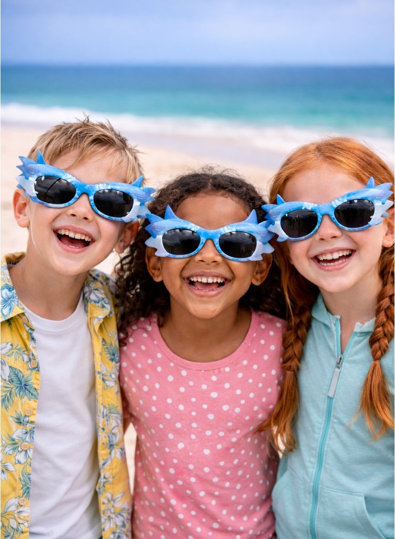 Party Time Shark Party Glasses for Kids Blue 1 Pc - Image 4