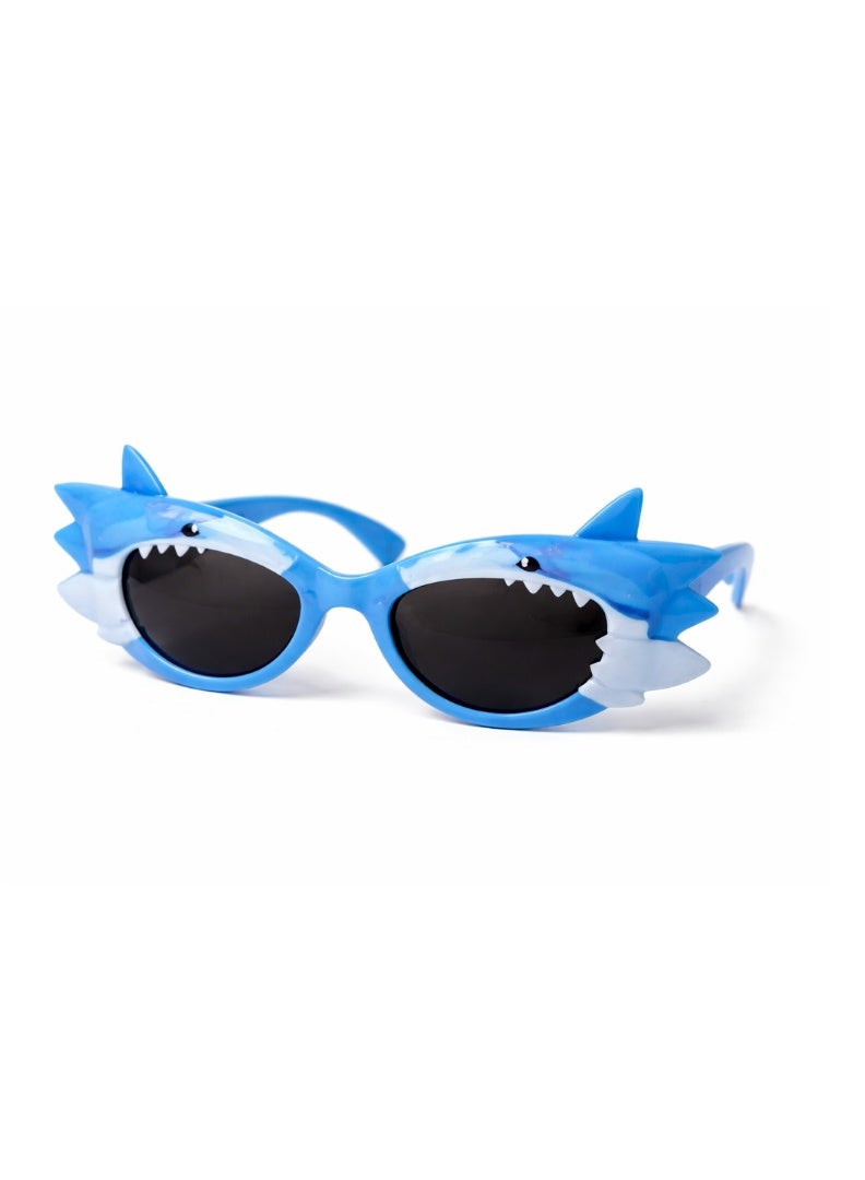 Party Time Shark Party Glasses for Kids Blue 1 Pc - Image 1