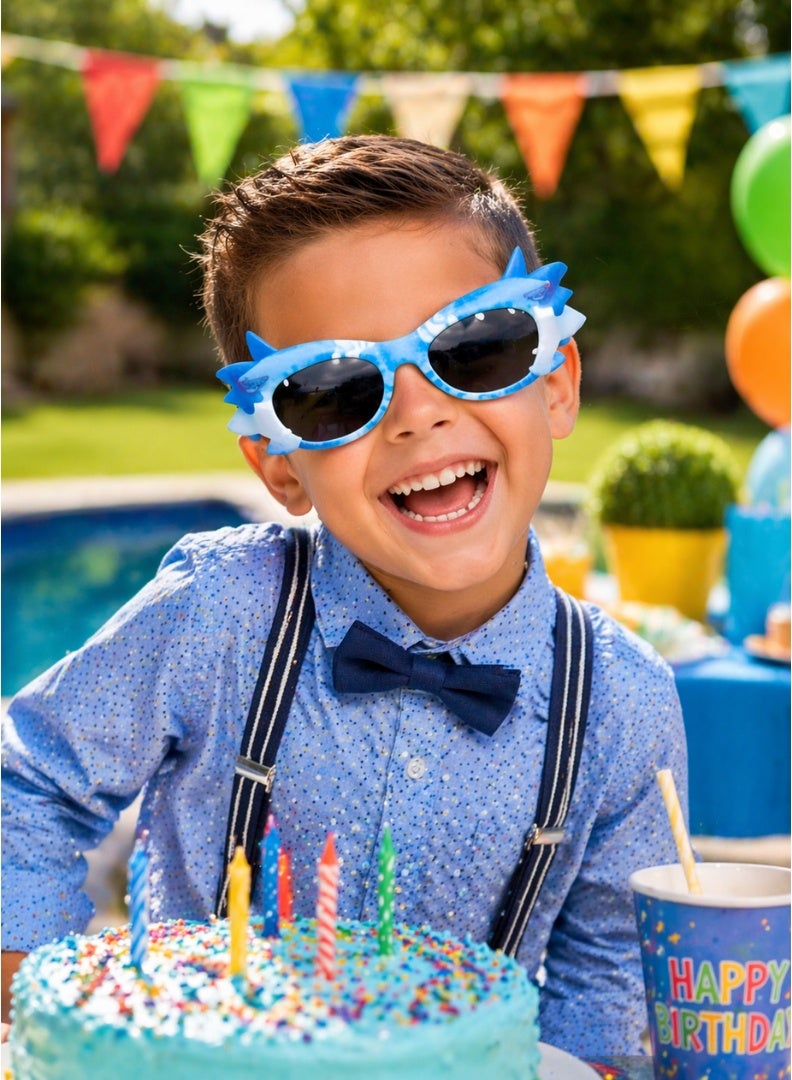 Party Time Shark Party Glasses for Kids Blue 1 Pc - Image 2