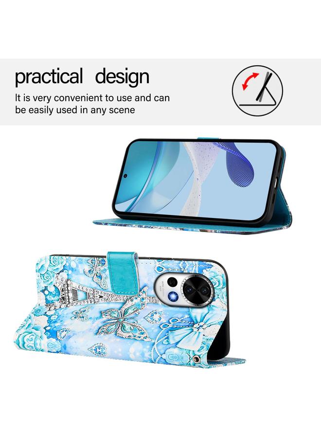 اس-توب جراب لهاتف Huawei nova 13 / nova 12 مصنوع من الجلد المنسوج البسيط بنمط رسم ملون - Image 4