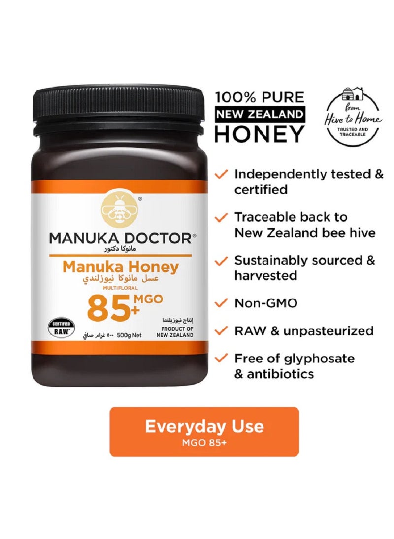 Manuka Doctor Multifloral Manuka Honey MGO 85+ 500g  - Image 3