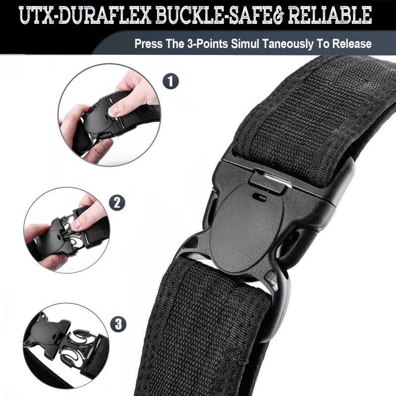 MOZETO Duty Belt, 2" Police Security Nylon Duty Belts Law Enforcement Officer with 2 Key Holder and 4 Belt Keepers - Image 4