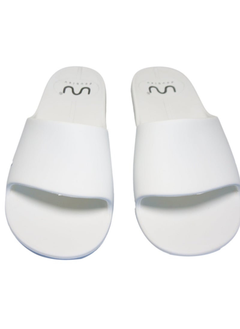 Doubleu Doubleu Milano Men Comfortable & Light Weight White Slipper  - Image 1