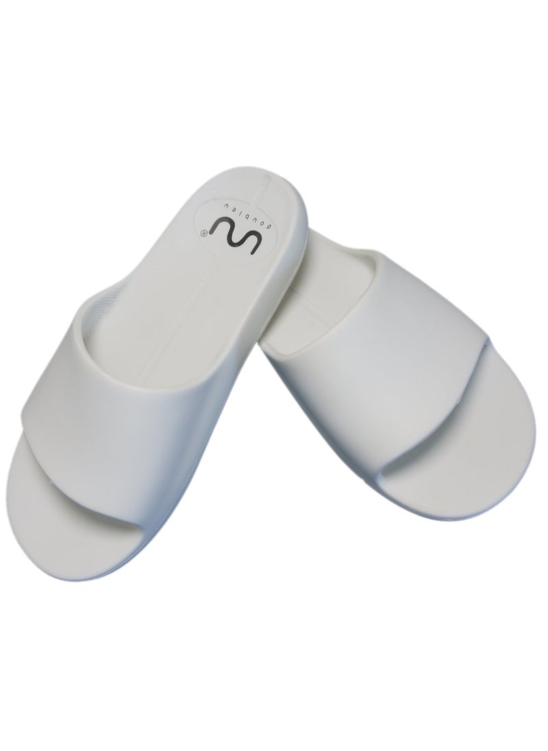 Doubleu Doubleu Milano Men Comfortable & Light Weight White Slipper  - Image 2