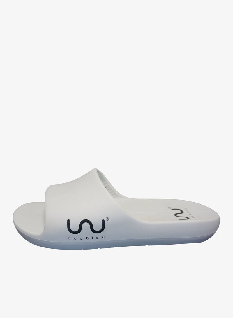 Doubleu Milano Men Comfortable & Light Weight White Slipper - Image 4
