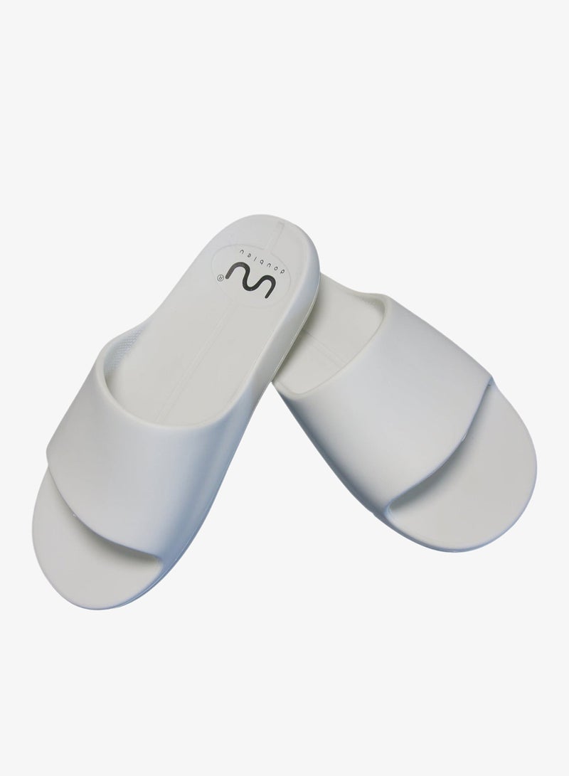 Doubleu Milano Men Comfortable & Light Weight White Slipper - Image 2