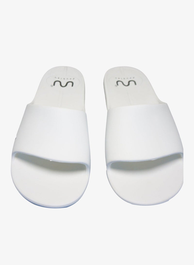 Doubleu Milano Men Comfortable & Light Weight White Slipper - Image 1