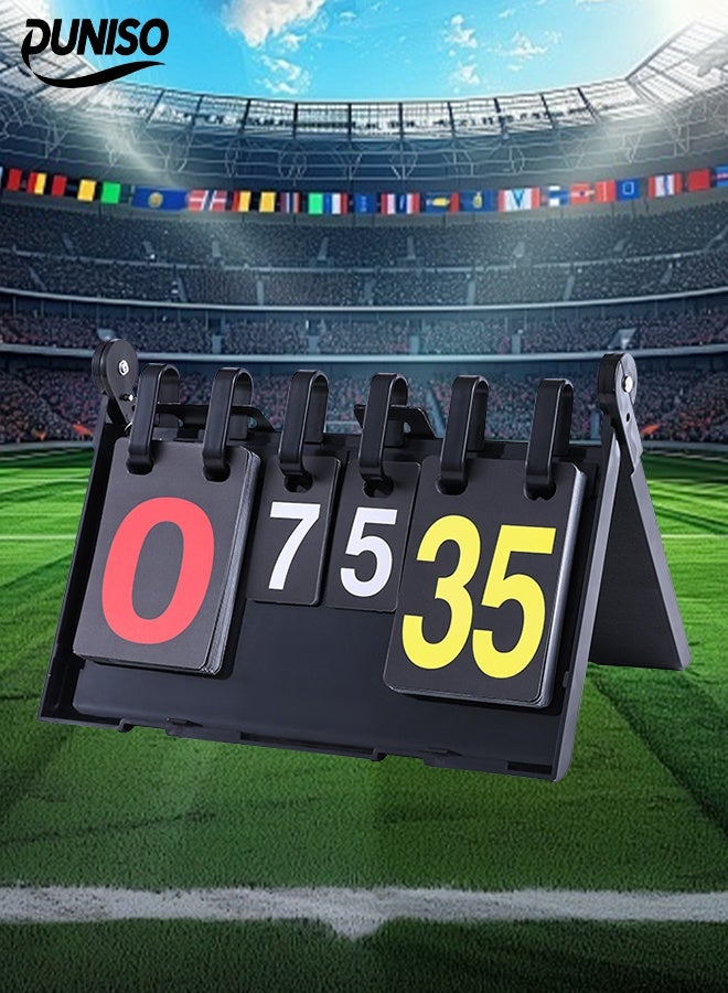 DUNISO Scoreboard，Portable Sports Scoreboard，Tabletop Flip Scoreboard，Waterproof and Durable，Easy to Carry，for Indoor and Outdoor Sports, Basketball，football and Tennis，0-35 - Image 1