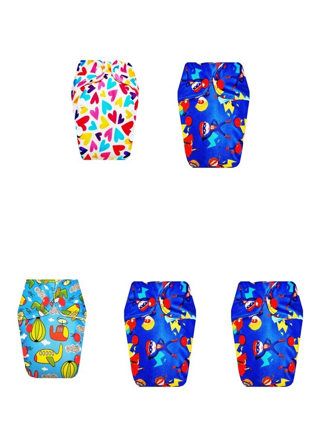 Dumbledo Premium Newborn Cloth Diaper with Integrated Insert (Pack of 5) | Soft & Gentle | Leakproof | Adjustable Snaps | Everyday Diapering Essential | 0 - 4 Months | Unisex Baby - Image 1