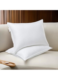 Comfy COMFY SET OF 2 HOTEL COLLECTION WHITE STRIPE HYPOALLERGENIC COTTON PILLOW  - Image 1