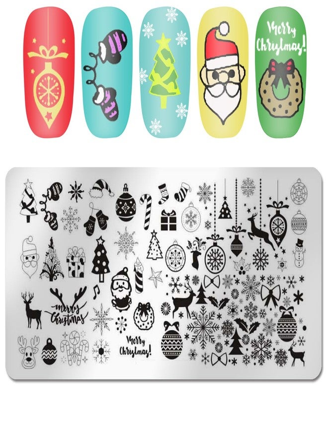 DANNEASY 6 Pieces Christmas Nail Stamping Plate Nail Stamps Snowflake Santa Claus Nail Stencils Holiday Plates for Nails Design Manicure Template Acrylic Nail Art Accessories - Image 3