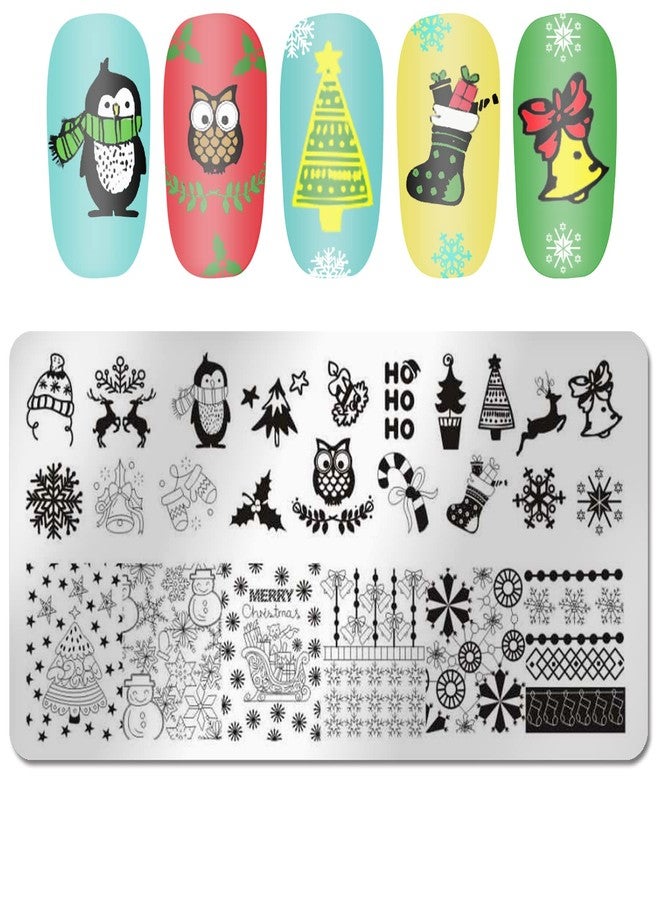 DANNEASY 6 Pieces Christmas Nail Stamping Plate Nail Stamps Snowflake Santa Claus Nail Stencils Holiday Plates for Nails Design Manicure Template Acrylic Nail Art Accessories - Image 5