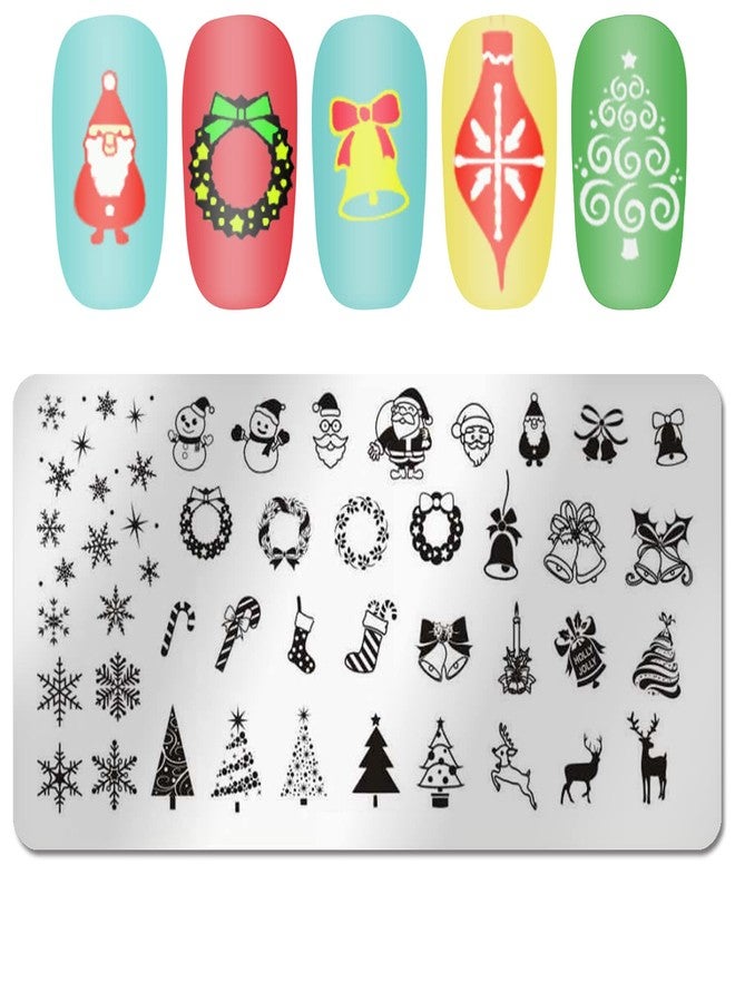 DANNEASY 6 Pieces Christmas Nail Stamping Plate Nail Stamps Snowflake Santa Claus Nail Stencils Holiday Plates for Nails Design Manicure Template Acrylic Nail Art Accessories - Image 4