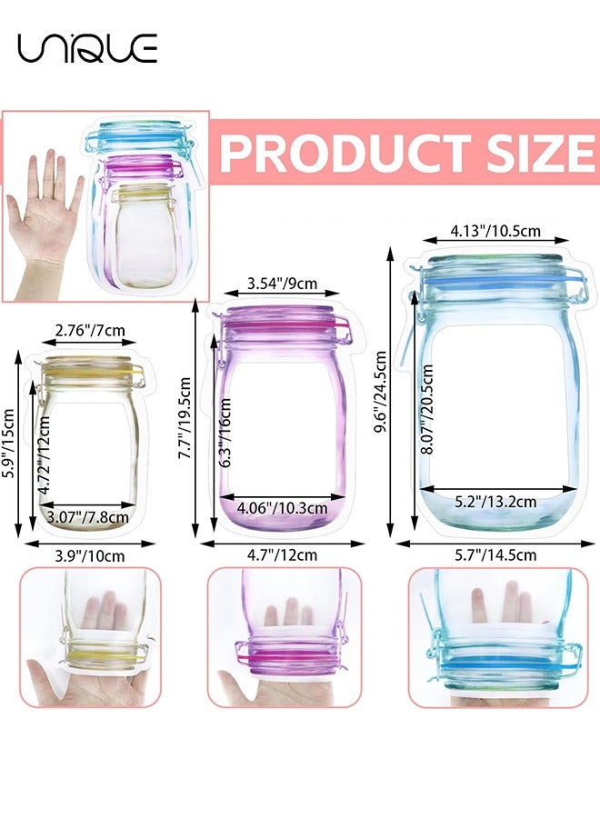 يونيك 15 حزمة أكياس سستة أكياس تخزين المواد الغذائية وجبة خفيفة ساندويتش سستة أكياس ، أكياس تخزين المواد الغذائية ختم محكم قابلة لإعادة الاستخدام ، أكياس توفير الغذاء واقية من تسرب للسفر التخييم والأطفال - Image 2