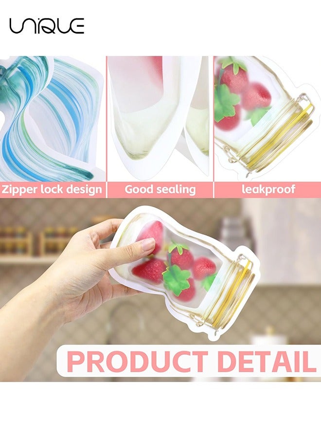 يونيك 15 حزمة أكياس سستة أكياس تخزين المواد الغذائية وجبة خفيفة ساندويتش سستة أكياس ، أكياس تخزين المواد الغذائية ختم محكم قابلة لإعادة الاستخدام ، أكياس توفير الغذاء واقية من تسرب للسفر التخييم والأطفال - Image 3