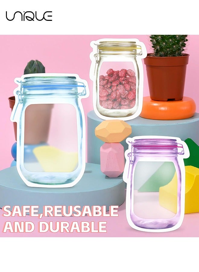 يونيك 15 حزمة أكياس سستة أكياس تخزين المواد الغذائية وجبة خفيفة ساندويتش سستة أكياس ، أكياس تخزين المواد الغذائية ختم محكم قابلة لإعادة الاستخدام ، أكياس توفير الغذاء واقية من تسرب للسفر التخييم والأطفال - Image 4