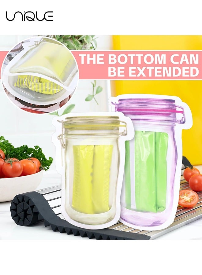 يونيك 15 حزمة أكياس سستة أكياس تخزين المواد الغذائية وجبة خفيفة ساندويتش سستة أكياس ، أكياس تخزين المواد الغذائية ختم محكم قابلة لإعادة الاستخدام ، أكياس توفير الغذاء واقية من تسرب للسفر التخييم والأطفال - Image 5