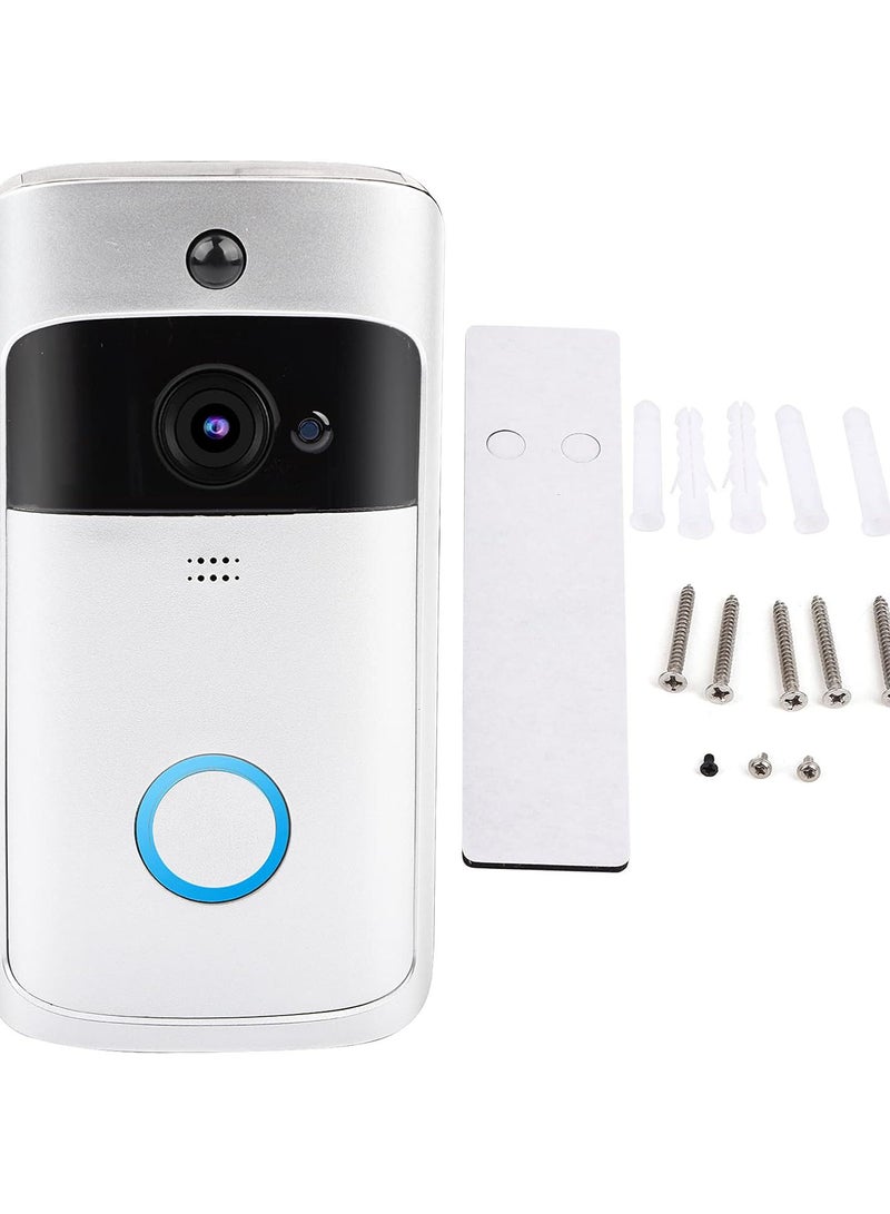 جرس باب فيديو، كاميرا جرس باب لاسلكي بزاوية واسعة 166 درجة، نظام اتصال داخلي عالي الدقة للرؤية الليلية بالأشعة تحت الحمراء مع كشف الحركة - Image 1