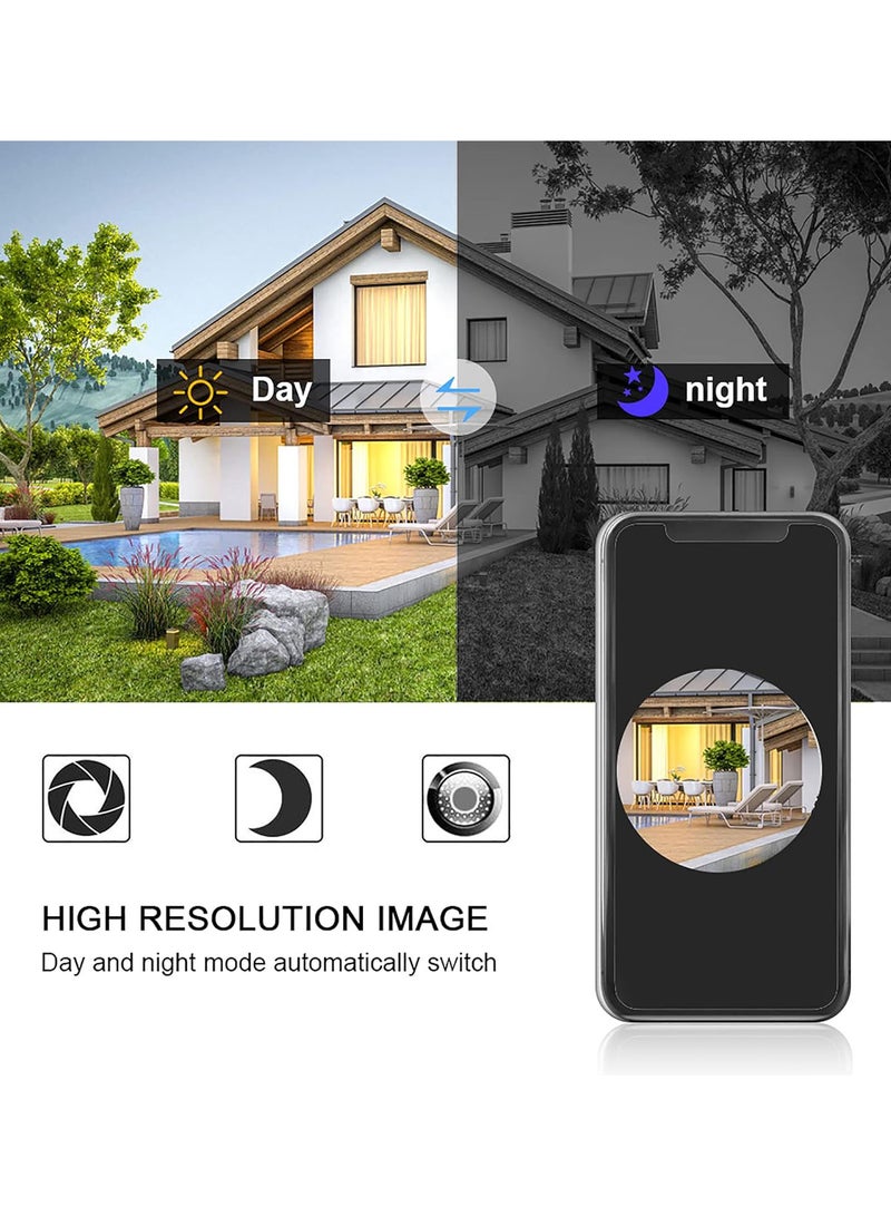 جرس باب فيديو، كاميرا جرس باب لاسلكي بزاوية واسعة 166 درجة، نظام اتصال داخلي عالي الدقة للرؤية الليلية بالأشعة تحت الحمراء مع كشف الحركة - Image 2