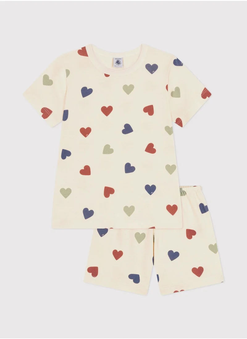 Petit Bateau Kids Heart Printed Pyjama Set