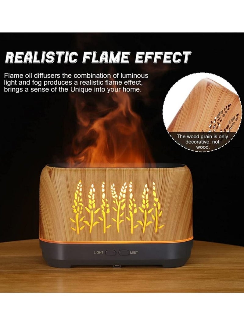 Generic - Diffuser with Flame Light, Aromatherapy Diffuser 200ml Ultrasonic Cool Mist Humidifier, Flame Diffuser Air Diffuser, Essential Oil diffusers for Home Office Bedroom Spa Decor Wooden - Image 1