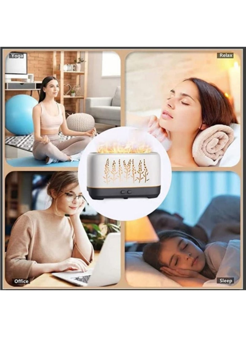 Generic - Diffuser with Flame Light, Aromatherapy Diffuser 200ml Ultrasonic Cool Mist Humidifier, Flame Diffuser Air Diffuser, Essential Oil diffusers for Home Office Bedroom Spa Decor Wooden - Image 1