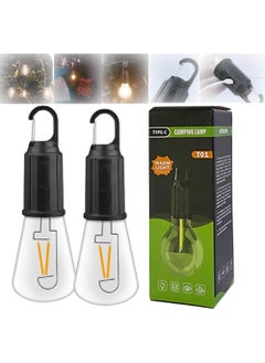 Rock Pow Battery Operated Rechargeable LED Lights Bulbs 2w 2700k Soft White,3 Light Modes with Hook for Outdoor Umbrella Lights,Patio,Waterproof Portable Cordless Light Bulb 2 Pack  - Image 1