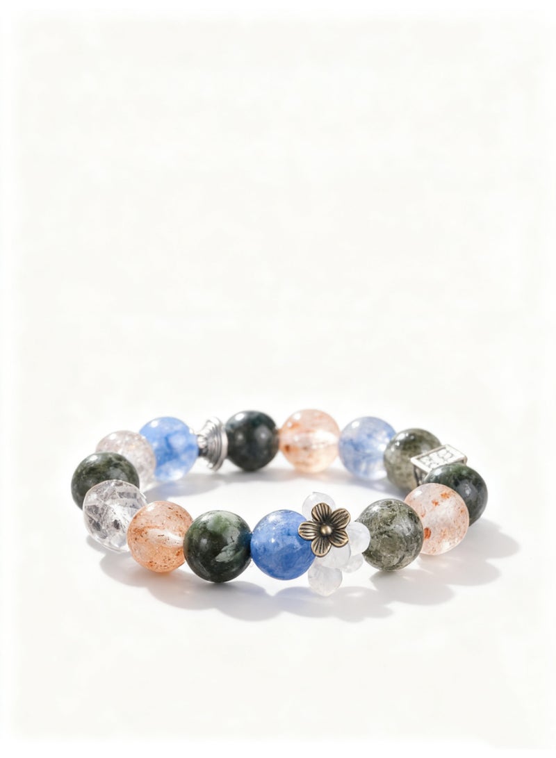 تشوميل سوار من الخرز الطبيعي الملون بتصميم زهور بوهيمية للنساء - Image 1