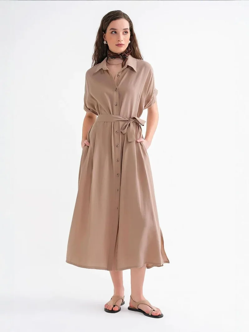 MixRay Mixray Belted Shirt Dress