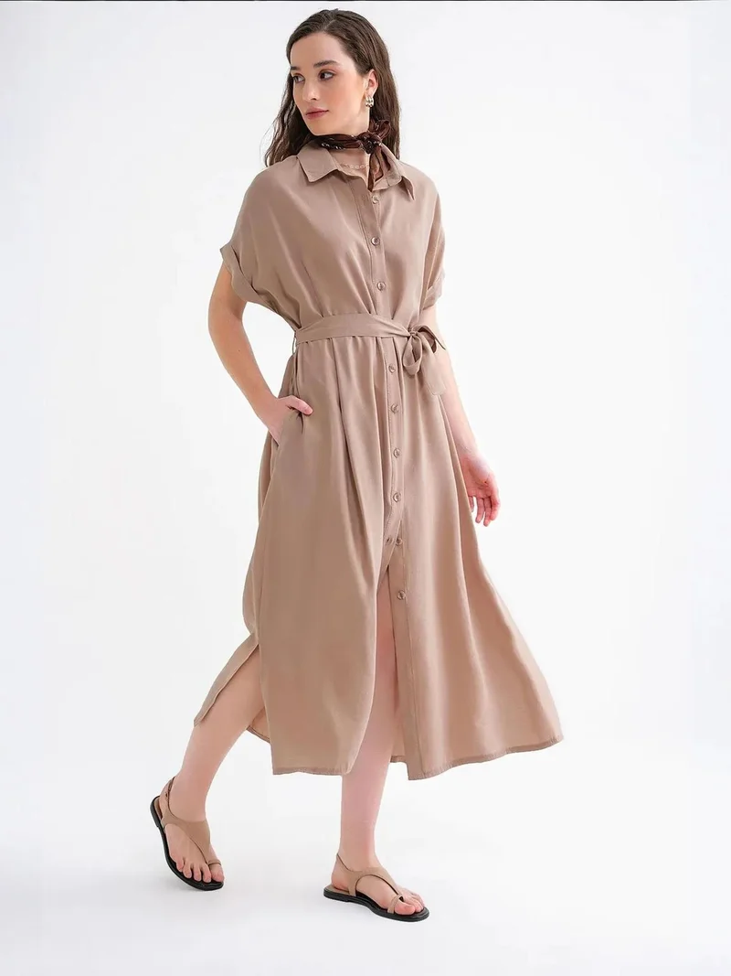MixRay Mixray Belted Shirt Dress