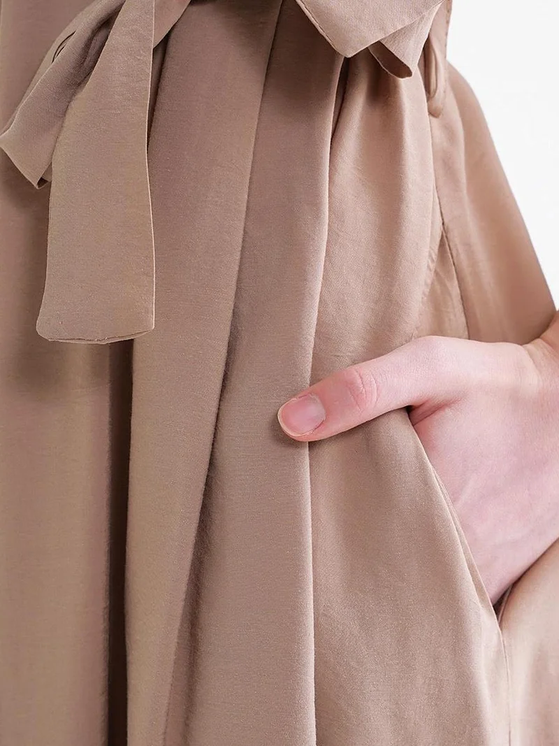 MixRay Camel Brown Mixray Belted Shirt Dress for Women | Best Price UAE