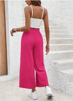 Shein SHEIN Frenchy Women\ Fashion Diamond Plaid Spaghetti Strap Solid Color Trousers Two-Piece Set  - Image 4