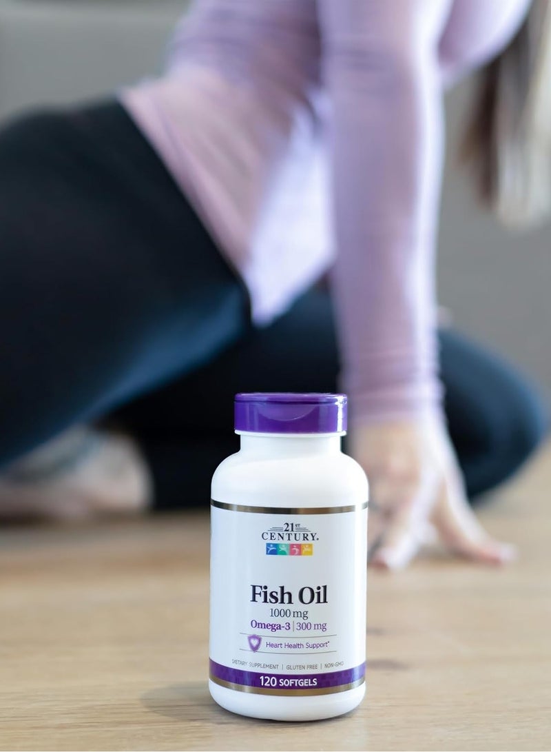 21st Century Fish Oil Omega 3 Dietary Supplement 1000 mg 120 Softgels - Image 4