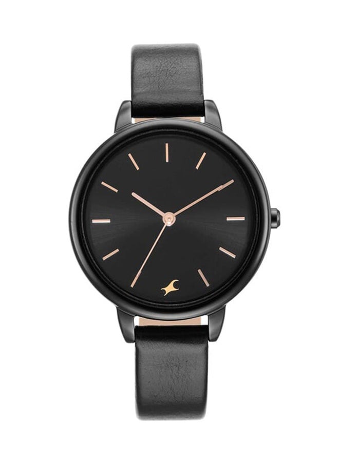 fastrack Glitch Black Dial Black Leather Strap Watch 6234Nl01  - Image 1