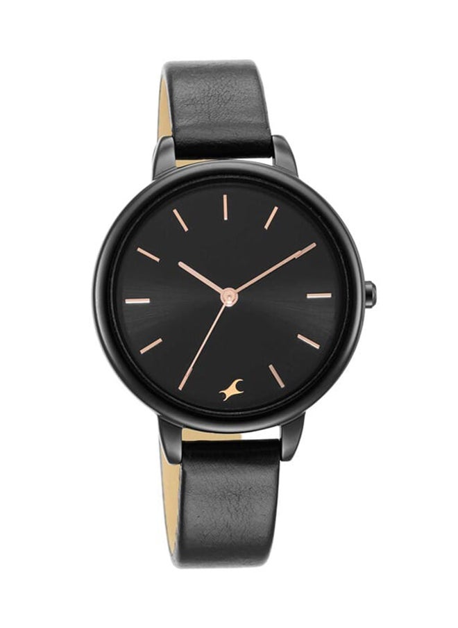 fastrack Glitch Black Dial Black Leather Strap Watch 6234Nl01  - Image 2