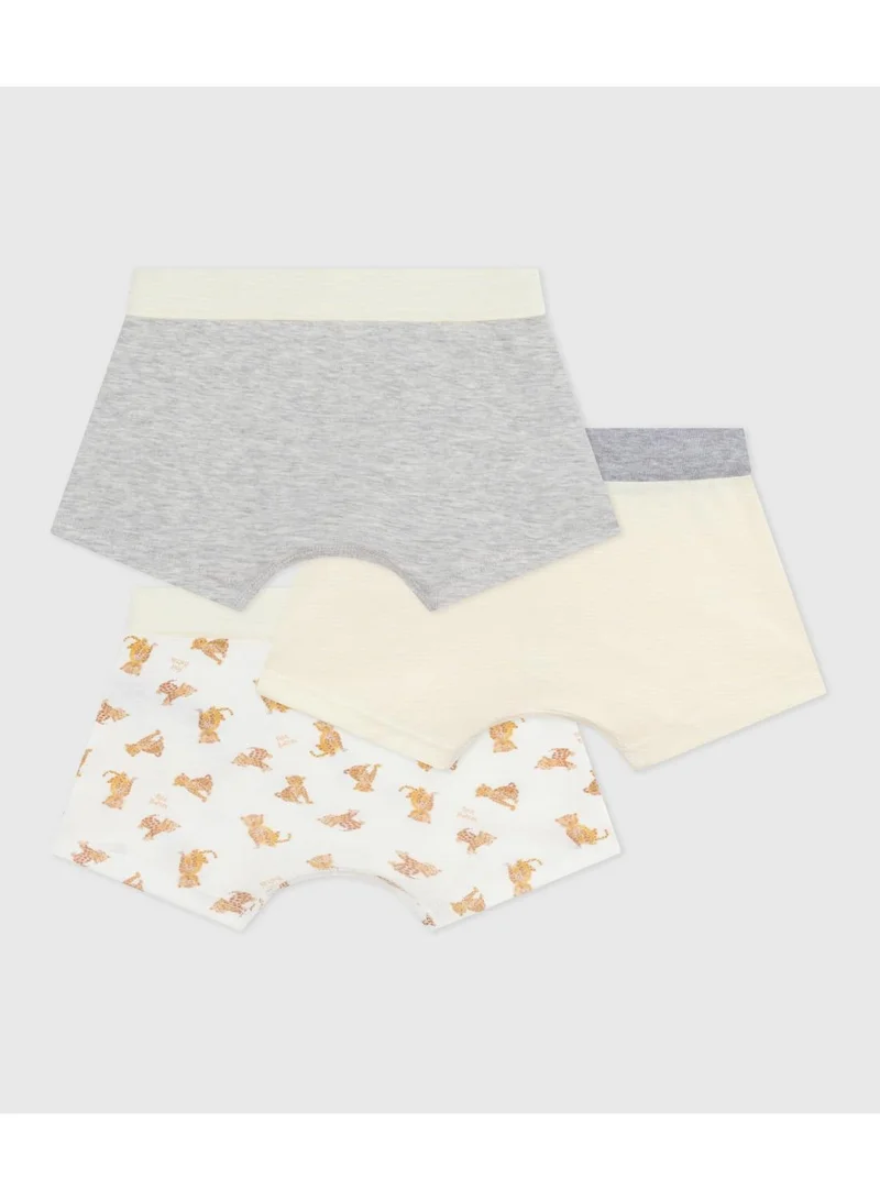 Petit Bateau Pack of children's leopard-print cotton boxers with a covered waistband