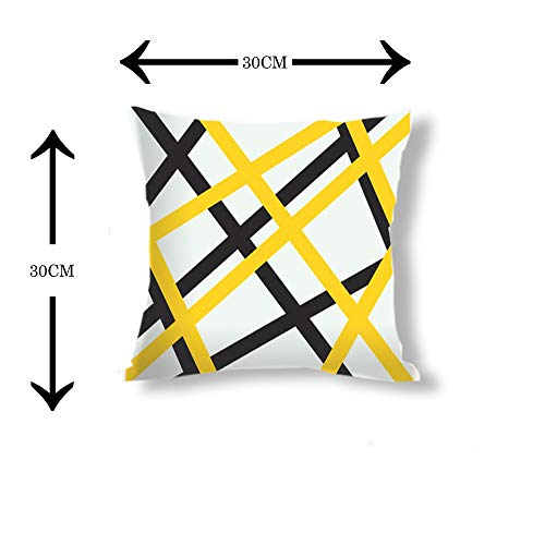 IM FAB Yellow and Black Digital Printed Decorative Canvas Cotton 200TC Cushion Covers Set of 5 Pcs (12 X 12 Inches or 30 X 30 cms) - Image 4